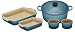 Kitchen & Housewares : Le Creuset Cast Iron & Stoneware Wedding Set, Teal, 5 Piece