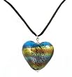 Necklace - N150 - Rainbow Puffy Ceramic Heart