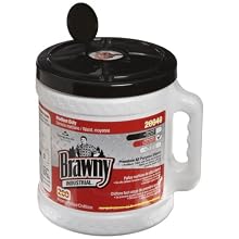Brawny Industrial 20040 Orange Premium All Purpose Refillable Dry Wiper System, 13" Length x 9.9" Width, 200-Count Bucket, Case of 2