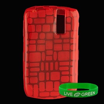 Red Square Design TPU Silicone Crystal Skin Case for RIM BlackBerry Curve 8330 8300 Phone, Sprint Verizon Wireless
