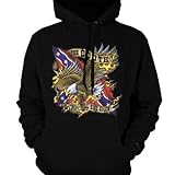  The South Will Rise Again Mens Sweatshirt, Confederate Flag and Bald Eagle Pullover Hoodie