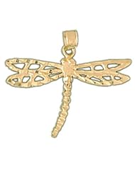 Dazzlers Solid 14 karats gold Dragonfly Charm Pendant Available in three colors from jewelsberry (weights: 1.7 grams only)