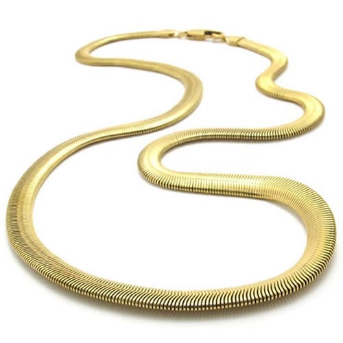 KONOV Jewelry Stainless Steel Mens Necklace Snake Chain - Gold 6mm 21.5"