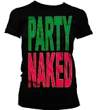 Party Naked Juniors Girls T-shirt, Neon Big Statement Juniors Shirts