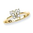 10K Yellow Gold 0.15 ct. Diamond Butterfly Ring