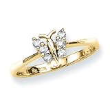 10K Yellow Gold 0.15 ct. Diamond Butterfly Ring