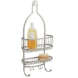 InterDesign York Lyra Bathroom Shower Caddy for Shampoo, Conditioner, Soap - Satin