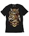 Astronaut Design Shirts - Clockwork Owl T-Shirt (Black, Medium)