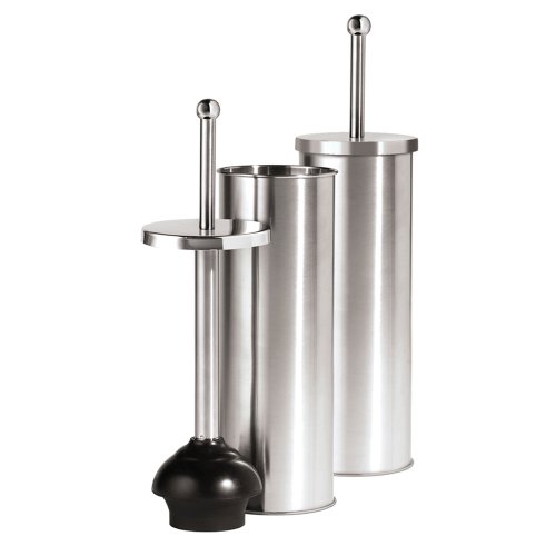 Stainless Steel Toilet Bowl Plunger Bathroom w/ Lid