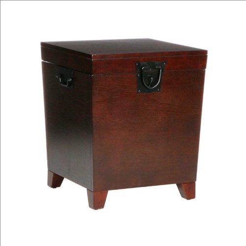 Southern Enterprises Pyramid Trunk End Table in Espresso