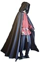Mittelalter Cape, Gothic Umhang, Vampir, Larp Mantel 48-56 Schwarz 5003