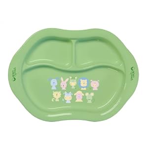 green sprouts Cornstarch Divided Plate, Green
