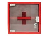 Zeller 18467 Medizinschrank, Metall / 25 x 12 x 25, rot
