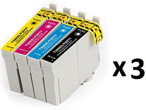 12 Pack Elite Supplies ® Remanufactured Inkjet Cartridge Replacement for #200 #200XL T200 T200XL, Epson Expression replacement ink, Epson T200XL120 T200XL220 T200XL320 T200XL420 Works With Epson Expression XP-200 Small-in-One, Expression XP-300 Small-in-One, Expression XP-310 Small-in-One, Expression XP-400 Small-in-One, Expression XP-410 Small-in-One, WorkForce WF-2520, WorkForce WF-2530, WorkForce WF-2540 (3 Black, 3 Cyan, 3 Magenta, 3 Yellow)