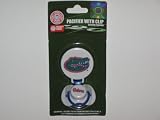 FLORIDA GATORS Team Logo BABY PACIFIER and CLIP with Silicone Nipple