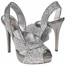 Report Signature Women's Carleton Glitter Open Toe Pump,Silver,8 M
