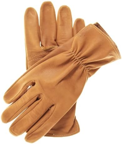 Geier Glove Men's Kangaroo Leather Gloves with Elastic Wrist Gather Size 8 Color Saddle