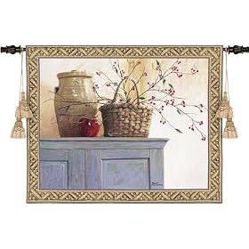 Hawthorne Berries by Jennie Tomao - Wall Tapestry