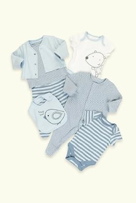 7 Piece Petit Bebe Pure Cotton Assorted Starter Set [T78-8217B-Z]