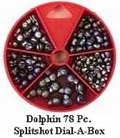 Dolphin 79 Pc. Split Shot Sinker Assortment Dial-A-Box by South Bend