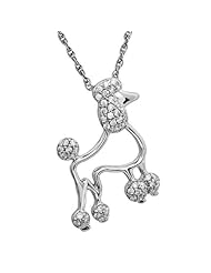 ASPCA Tender Voices Diamond Poodle Dog Pendant 1/5ctw