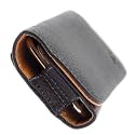 PCMicrostore Apple iPhone Black Leather Texture Horizontal Holster Carrying Case With Belt Loop And Clip