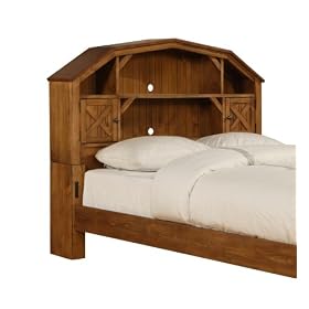 Powell Dakota Full-Size Dark-Rustic-Pine Barn-Style Bookcase Headboard by Powell