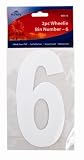 from PinkWebShop White Self Adhesive Wheelie Bin Numbers 17cm 2/Pk - 6 (WS516) Wheelie Bin / Dust bin / Dustbin Number Stickers