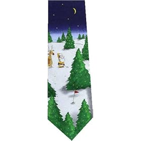 Santa Golf Yellow Clothes New Novelty Tie
