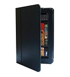 amCase(TM) Classic Leather Case and Stand for Kindle Fire, Black