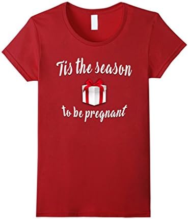 Women's Tis The Season to be Pregnant Medium Cranberry