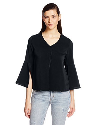 (ビス)ViS スリットフレアースリーブブラウス