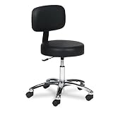 Safco® - Pneumatic Lift Lab Stools w/Back, Height-Adjustable, 17-22, Black - Sold As 1 Each - Pneumatic lift adjusts to accommodate different workstation heights.