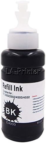 LA Printer Compatible Refill Ink T6641 T6642 T6643 T6644 For use in Epson ET-2500 ET-2550 ET-4500 ET-4550 L100 L110 L120 L200 L210 L300 L350 L355 L550 L555 Printers (1Black, 1Cyan, 1Yellow, 1Magenta)