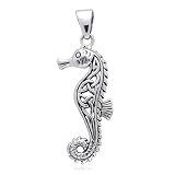 Sea Monsters - Hippocampus - Poseidon's Steed Seahorse with Celtic Knot Sterling Silver Pendant