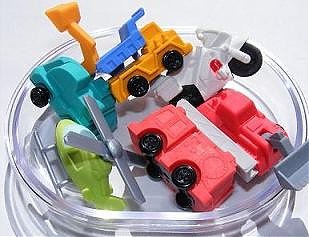 Big Machine Construction, Emergency Eraser Set in Oval Case. 6 Piece.