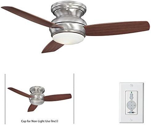 Minka-Aire F593-PW Traditional Concept 44" Pewter Flush Mount Indoor/Outdoor Ceiling Fan with Integrated Light Kit and Wall Control System