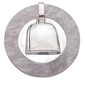  Empire Sterling Silver Round Teething Ring/Rattle - White