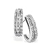 3/8ct J-Hoop Diamond Earrings set in 10K White Gold
