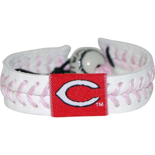 MLB Cincinnati Reds Pink Baseball Bracelet