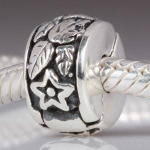 Leaf & Flower Clip Stopper 925 Sterling Silver Charm Fits Pandora Charm Chamilia Biagi Troll Beads Europen Style Bracelets