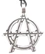 Goth Punk Anarchy Sign Pewter Pendant Necklace