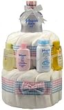 Johnson Ingredients - Two Tier Diaper Cake Diaper Cake Baby Shower Centerpiece Gift Basket