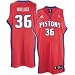 adidas Detroit Pistons #36 Rasheed Wallace Red 2nd Road Swingman Basketball Jersey (X-Large)