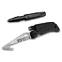 Tool Logic SL6 Rescue Tool With 1/2 Serrated Knife, LED Flashlight, Seatbelt Cutter and Window Breaking Punch, Black
