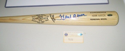 Hank Aaron Autographed/Hand Signed 1960's style Adirondack Baseball Bat