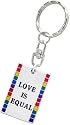 Gay Love Silver Tone Pewter Ring Pocket Clip Keychain Key Chain