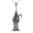 Sterling Silver La Santa Muerte Necklace