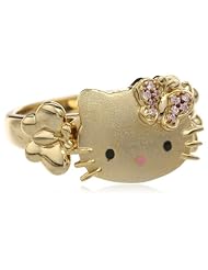 Hello Kitty by Simmons Jewelry Co. "Butterfly Kitty" Gold Plated with Swarovski Outline Ring, Size 7