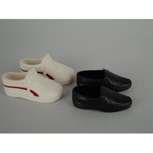 2 Pairs of Ken Doll Shoes White Tennis Shoes and Black Loafers 2 Pairs of Ken Doll Shoes White Tennis Shoes and Black Loafers